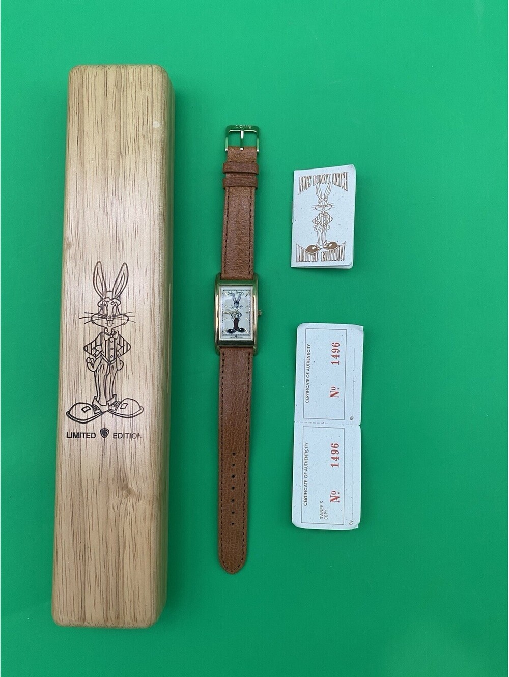 Looney Tunes Referee Bugs Bunny Limited Edition Brown Leather Wristwatch - 1994